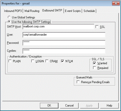 SMTP Settings