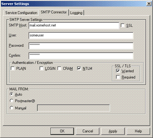 SMTP Settings