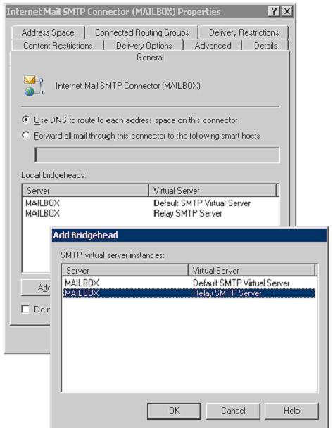 Exchange 2003 SMTP Virtual Server Bridgehead