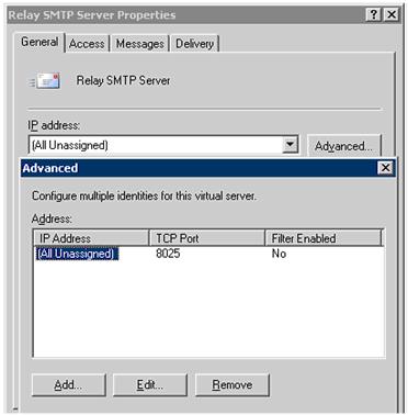Exchange 2003 SMTP Virtual Server Port Assignment